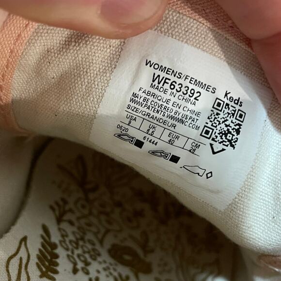 KEDS X‎ Rifle Paper Co. Women's 9 Kickstart Tapestry Tex In Peach Pink Floral - Picture 6 of 8